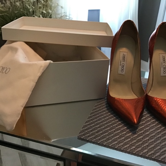 COPY - Jimmy Choo Anouk Metallic Tangerin Pumps - Picture 5 of 6